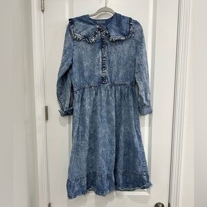 Denim Dress Size LT Milkmaid, Prairie, Country, Western, Coquette, Cottagecore